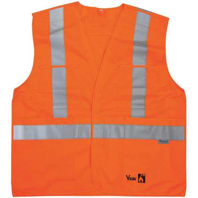 Flame Resist Vest,Class 2,L/Xl,