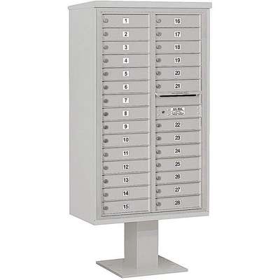 Pedestal Mailbox,28 Doors,Gray,