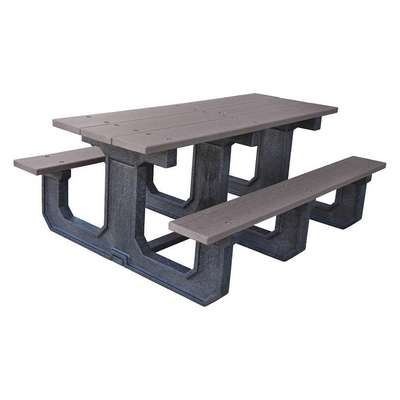 Picnic Table,Gray,96 In. W,
