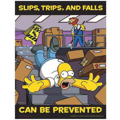 Simpsons Safety Poster,Slips