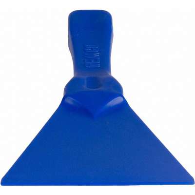 913186-1 Remco Hand Scraper: Polypropylene, 4 1/4 in Blade W, 4 1/4 in  Blade L, 9 1/5 in Overall L, Blue