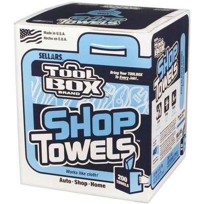 Shop Towel Blue, 200 Sheet/Box