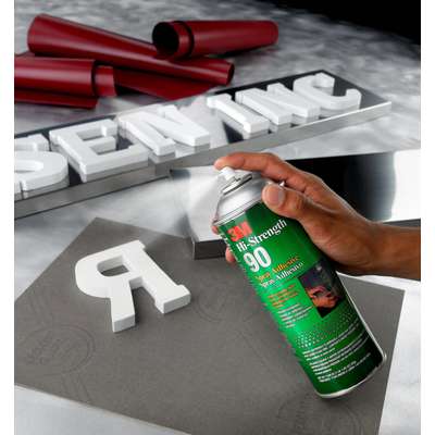 911669-7 3M Spray Adhesive, 17.60 oz. Aerosol Can, Less Than 122°F,  Begins to Harden: 15 min.