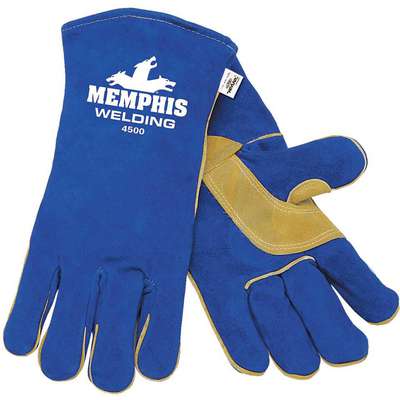 Glove,Welder,Cowhide,Blue,S,Pr