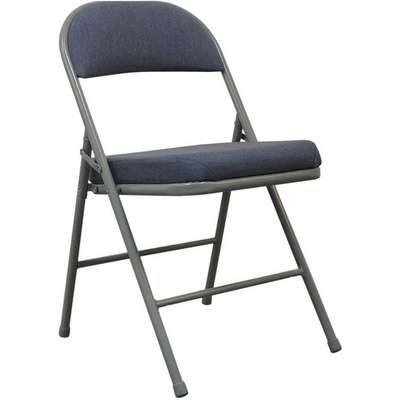 Folding Chair,Blue Fabric,Gray