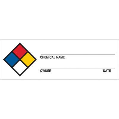 Chemical Label,1"H,3"W,PK720