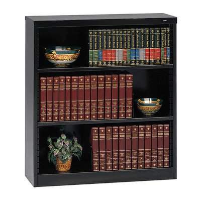 Bookcase,Steel,3 Shelves,Black
