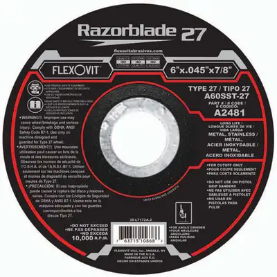 Cut-Off Whl 6"X.045"X7/8 Razor