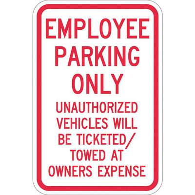 Employee Parking Sign,18" x 12"