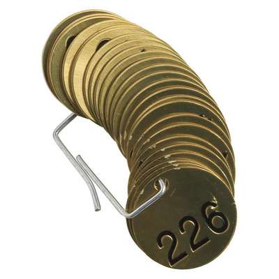 Numbered Tag Set,Brass,1 1/2in