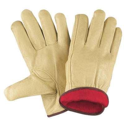 Leather Gloves,Beige,M,PK12