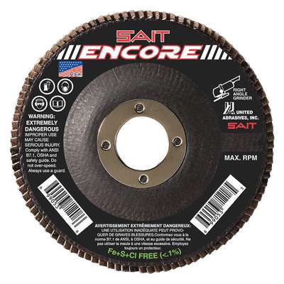 938827-8 United Abrasives-Sait Flap Disc: 7/8 in Mounting Hole