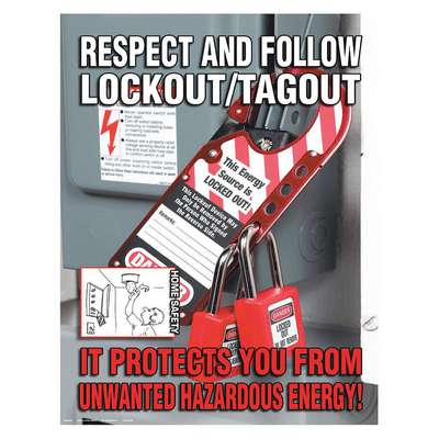 Safety Poster,22 In x 17 In,