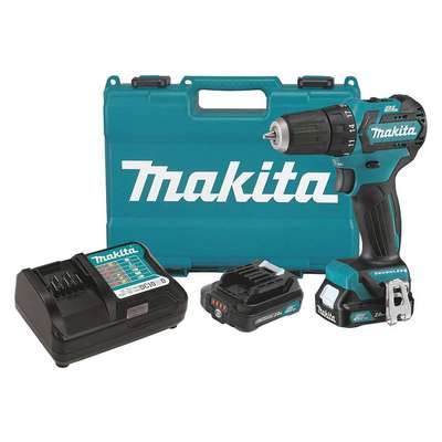 936750-1 Makita Drill Kit: 12V DC, Compact, 3/8 in Chuck, 1,500