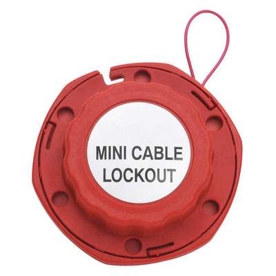 Cable Lockout,Red,Cable 8 Ft. L
