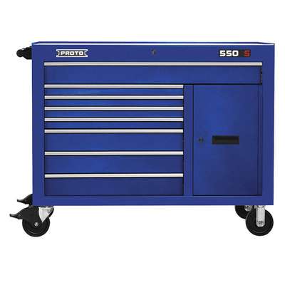 Rolling Cabinet,Blue,8 Drawers,