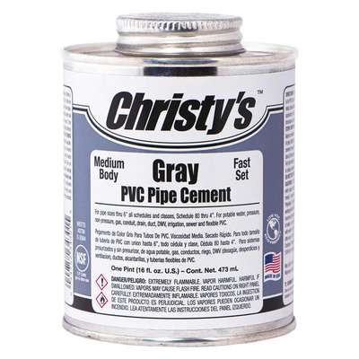 Pipe Cement,Gray,16 Oz.