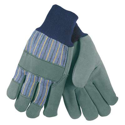 Leather Gloves,Blue/Gray,L,PK12