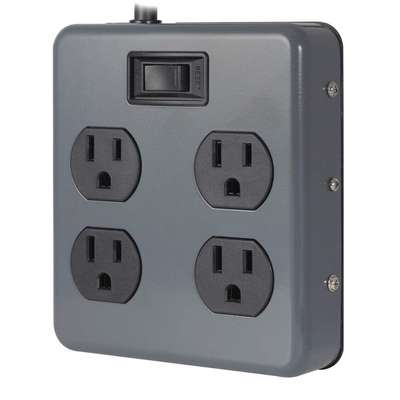 Outlet Strip,Gray,6 Ft. Cord