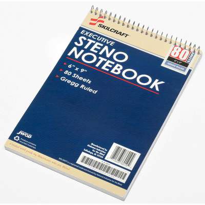 939888-1 Steno Note Pad: 6 in x 9 in Sheet Size, Gregg, White, 80
