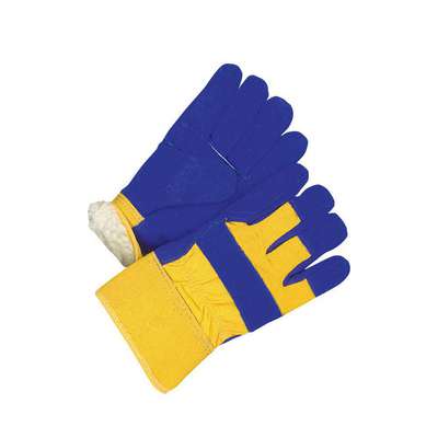 Leather Gloves,Cowhide,Blue,