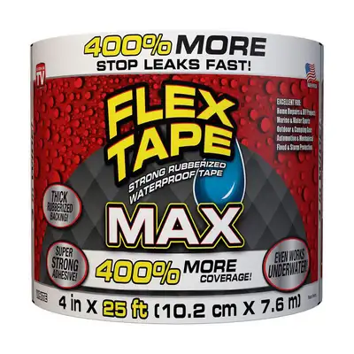 Flex Tape,White,4" x 25 Ft