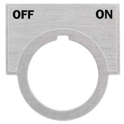 937721-1 Siemens 30 mm 1/2 Round Off-On Legend Plate, Aluminum, Brushed ...