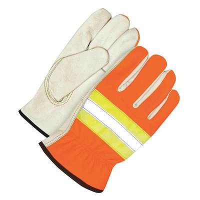 Leather Gloves,Orange/Tan,XL,Pr
