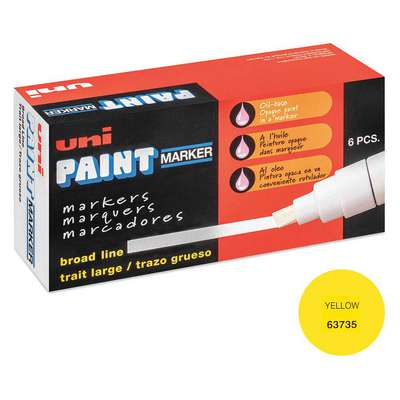 Paint Markers,Yellow,Broad,PK6
