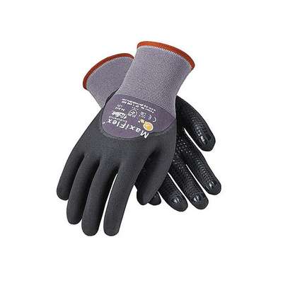 Coated Gloves, M, Black/Gray,