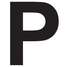 4" Black Decal Letter P
