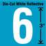 Die-Cut Refl. Number Label,6,