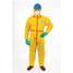 Hooded Coverall,Open,Yellow,L,