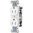 Receptacle,White,15A,125VAC,
