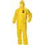 Hooded Coverall,Elastic,Yellow,