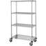 Wire Shelving,Mobile,69" H,SS