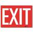 Exit Sign,10x7 In.,White/Red,