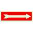 Safety Sign, Arrow, Wht/Red