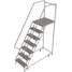 Rolling Ladder,7 Step,Aluminum,