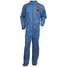 Collared Coverall,Elastic,Blue,