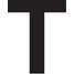 3" Black Decal Letter T