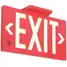 Luminous Exit Sign,Red,Plastic,