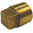 Cored Plug,1-1/4In,Red Brass