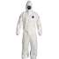 Hooded Coverall,White/Blue,4XL,