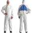 Hooded Coverall,White/Blue,Xl,