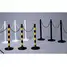 Stanchions, Ylw/Blk, Pk 6