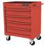 Rolling Cabinet,5 Drawers,Red,