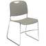 Stacking Chair, Poly, Gray, Pk