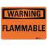 Warning Sign,Flammable,Blck/