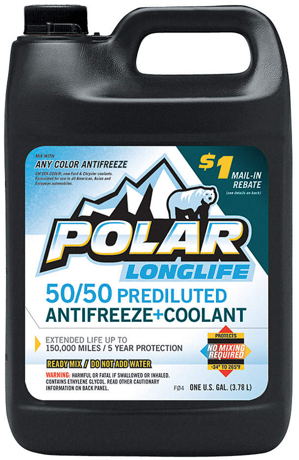 9195465 Antifreeze Coolant, Liquid, Yellow, 1 gal.